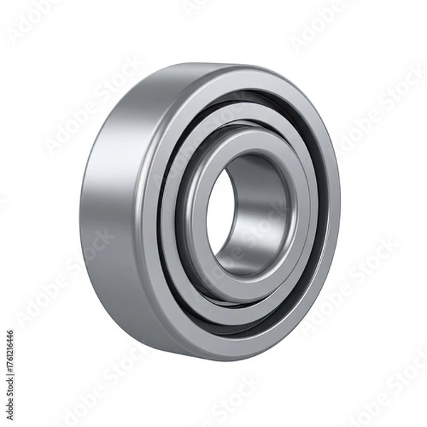 Fototapeta High Precision Ball Bearing Component with Shiny Metallic Surface Rendered in a 3D Environment Showcasing Intricate Mechanical Engineering Detail and