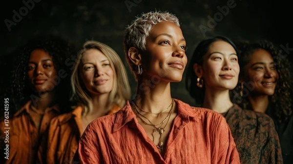 Obraz multiethnic women in a studio