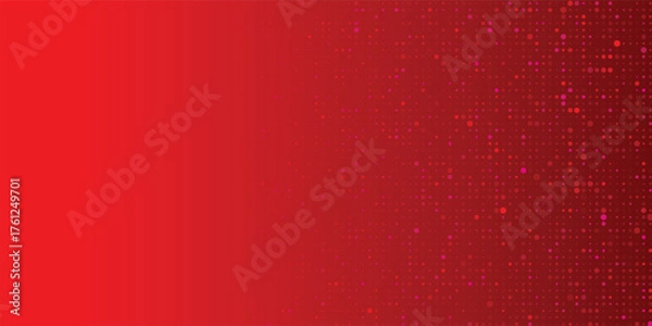 Fototapeta Glowing red dotted wallpaper. Abstract curved round dot grid texture. Circle halftone pattern background. Dark navy backdrop for technology, business, news, Vector illustration