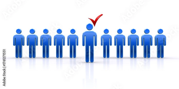 Fototapeta 人型アイコンとチェックマーク