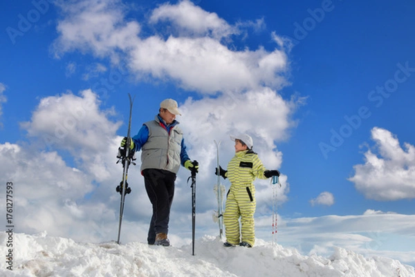 Obraz スキーのファミリー