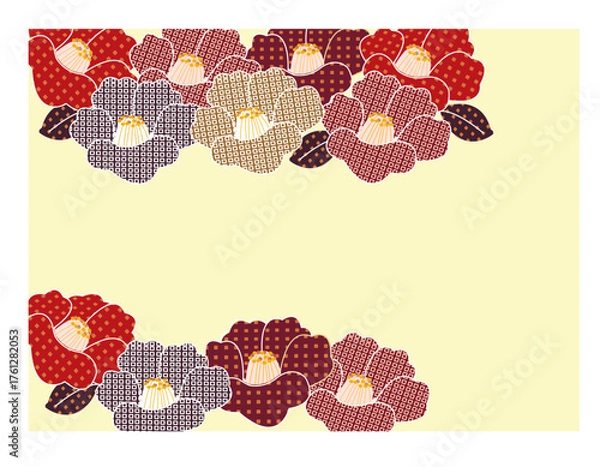 Obraz 椿　和柄年賀状