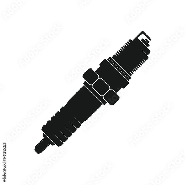 Fototapeta motorcycle spark plug icon in flat style