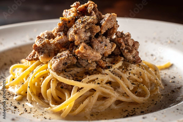 Obraz Delicious Pasta Dish with Sausage