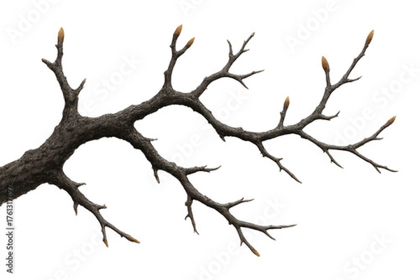 Fototapeta Tree branch with buds showing signs of spring