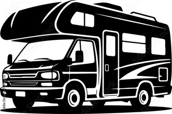 Obraz recreational vehicle on a plain silhouette vector illustration