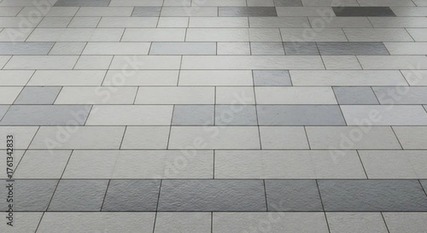 Obraz Gray and white rectangular tiles arranged in a repeating pattern