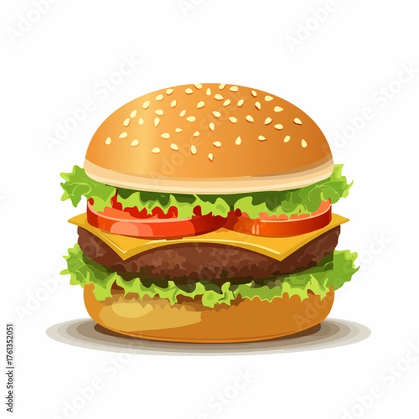 Fototapeta Cheeseburger mit Speck