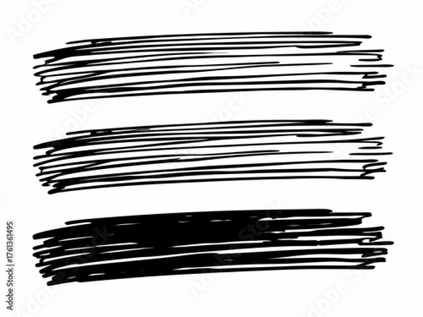 Obraz Hand drawn messy horizontal scratch lines vector illustration scalable graphic elements