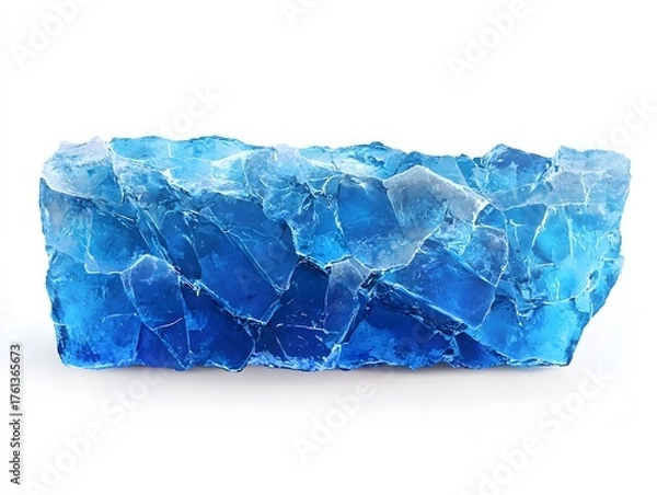 Fototapeta Frosty Blue Ice Block with Rough Surface and Unique Texture