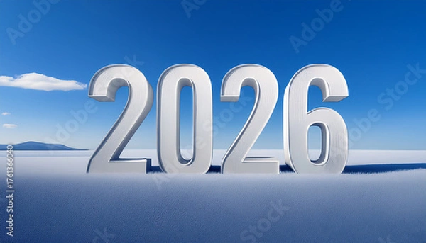 Fototapeta year number 2026 cloud background