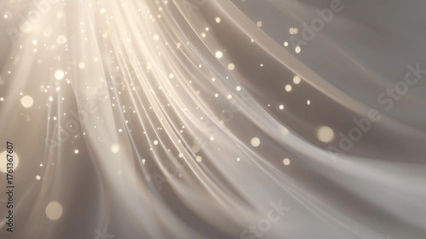 Obraz プラチナの光：清らかな粒子が舞う抽象背景