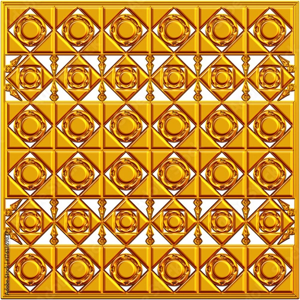 Obraz seamless pattern with gold shapes 3d