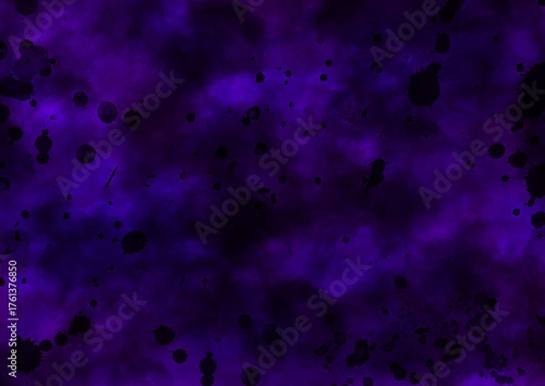 Fototapeta 黒い血痕と紫の薄暗いモヤモヤした不気味な背景画像