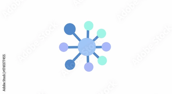 Fototapeta AI Technology Flat Icon Minimal Vector Illustration of Data