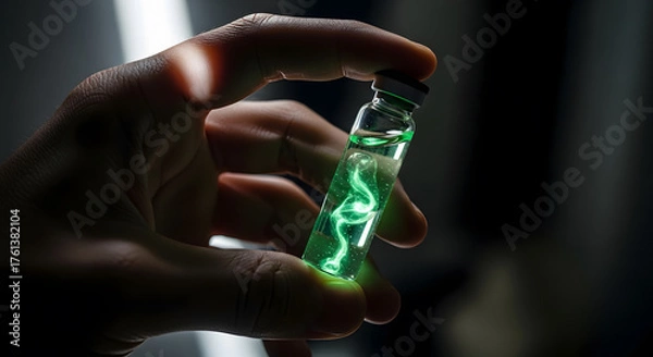 Obraz Glowing Vial: Scientific Discovery in Hand