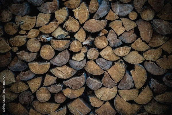 Obraz pile of wood in a stack