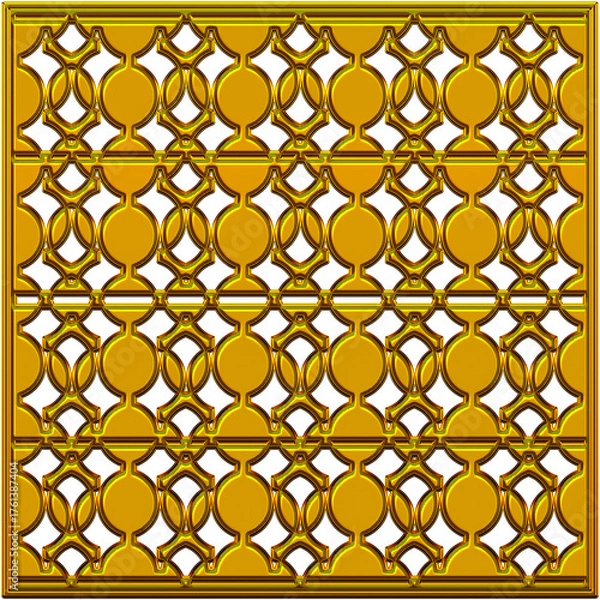 Obraz seamless pattern with 3d gold ornament