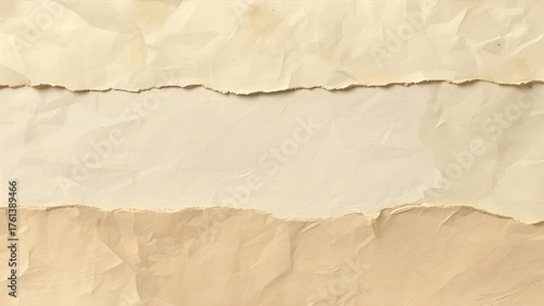 Fototapeta Torn paper background in layers, beige color set, for background, backdrop, texture and with space to copy text.
