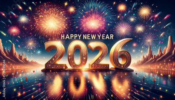 Obraz Happy New Year 2026 writing