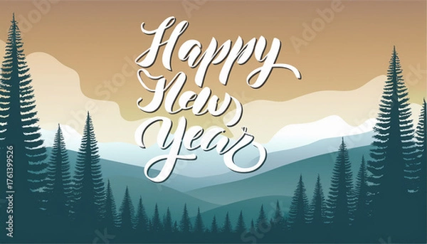 Fototapeta greetings for happy new year