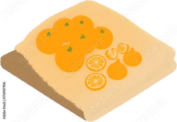 Obraz 겨울철_신선한_귤_정물_일러스트