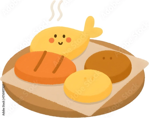 Obraz 아늑한겨울간식모음_붕어빵과군고구마