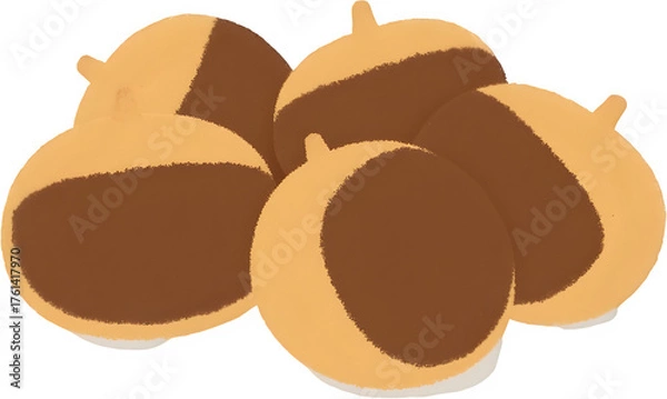 Obraz 하얀배경위의따뜻한군밤일러스트