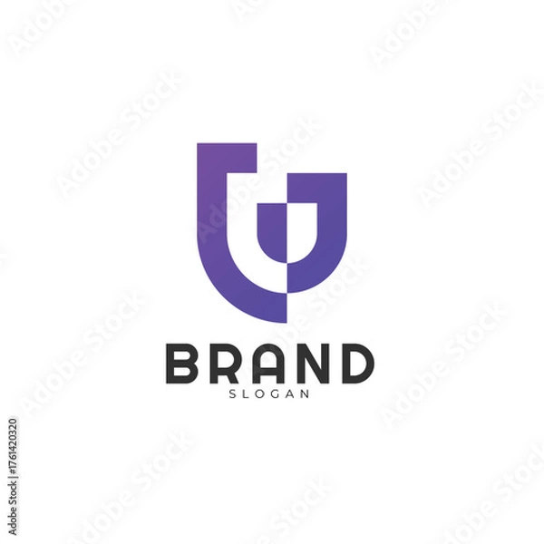 Obraz Modern J Shield Logo with Gradient Style