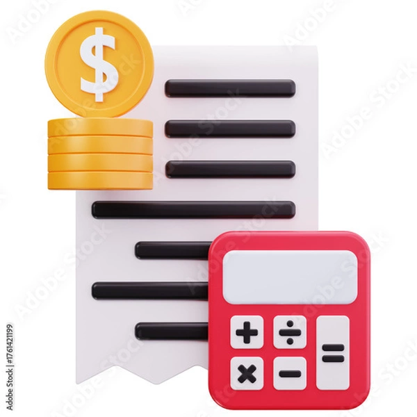 Fototapeta Invoice Payment Calculation