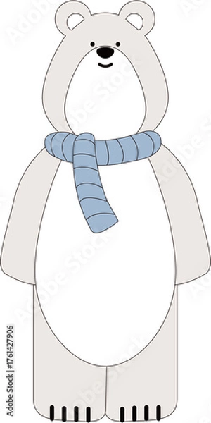 Fototapeta 목도리를 한 귀여운 북극곰