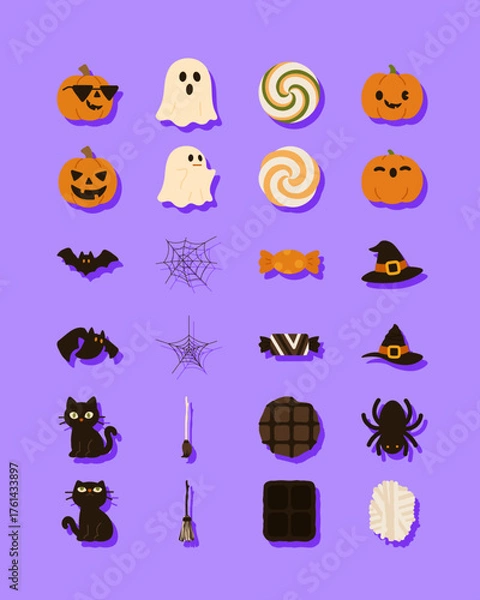 Obraz 할로윈 파티를 준비하는 잭오호박과 유령 친구들