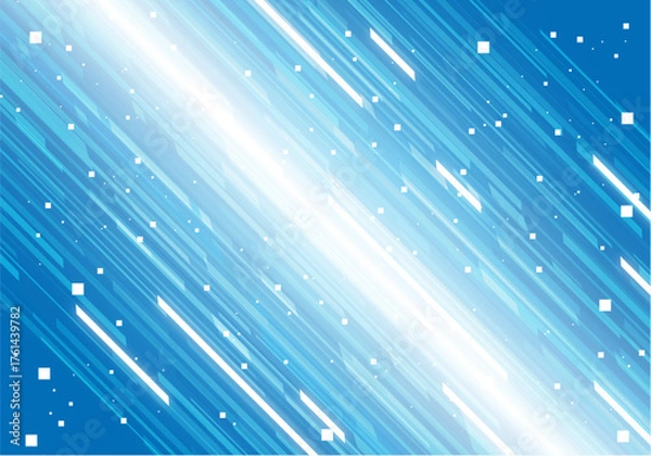 Fototapeta 抽象的な青色のデジタルなライン