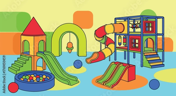 Obraz Colorful indoor playground equipment for kids play area design