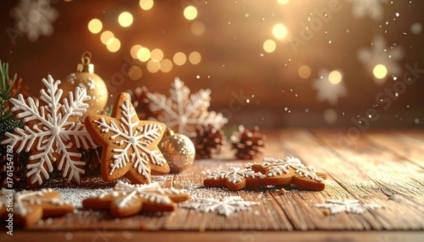 Fototapeta クリスマスクッキーの美しいデコレーション