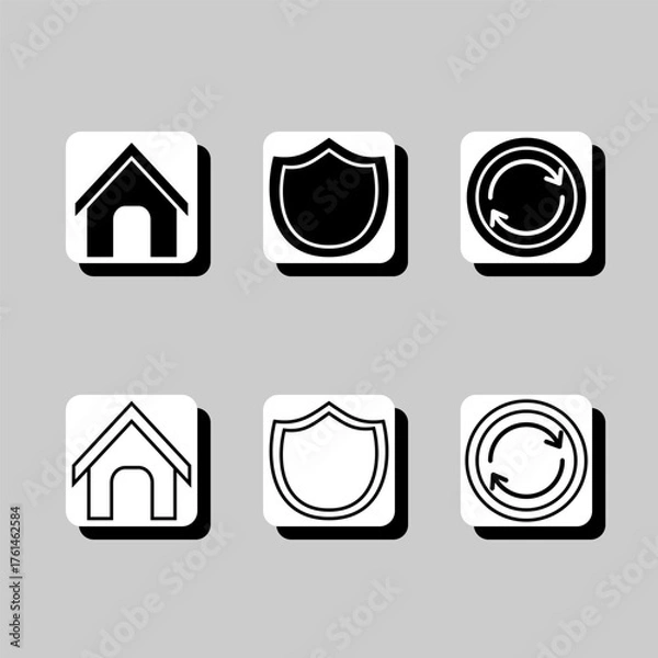 Fototapeta A set of icons for a computer program
