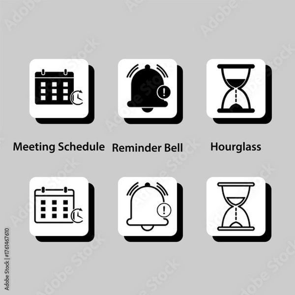 Fototapeta A set of icons for different types of meetings, including a meeting schedule
