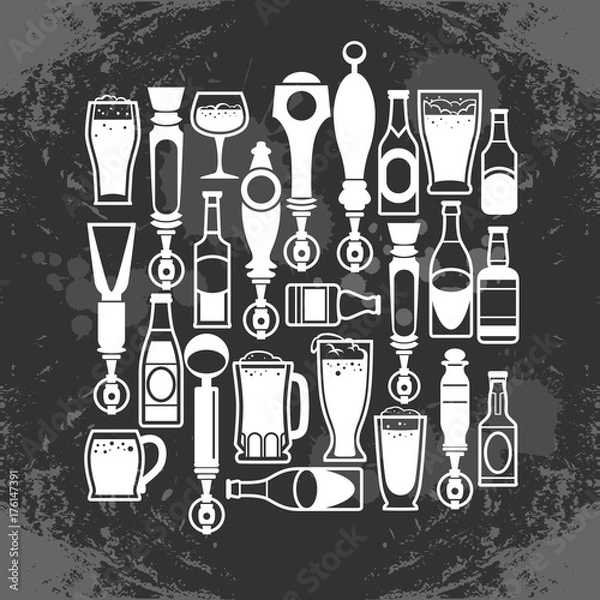 Fototapeta beer taps icons