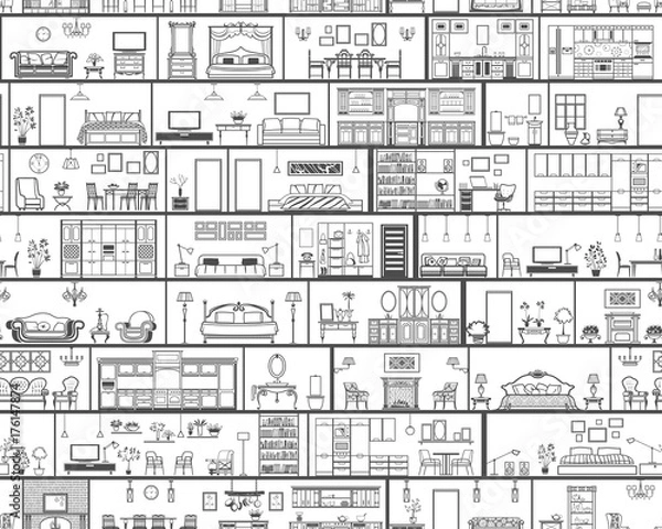 Fototapeta interior seamless pattern