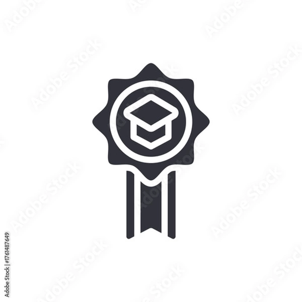 Obraz Graduation Cap Academic Achievement Ribbon Award Icon