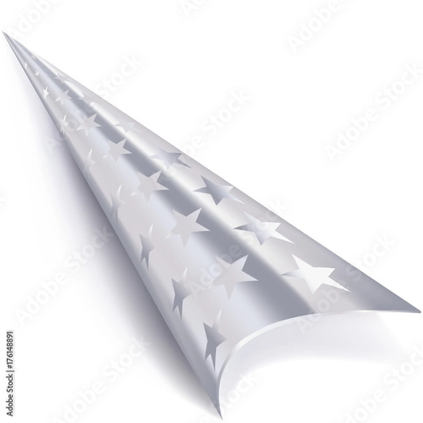 Obraz Umgerollte Ecke in Silber mit Sternen