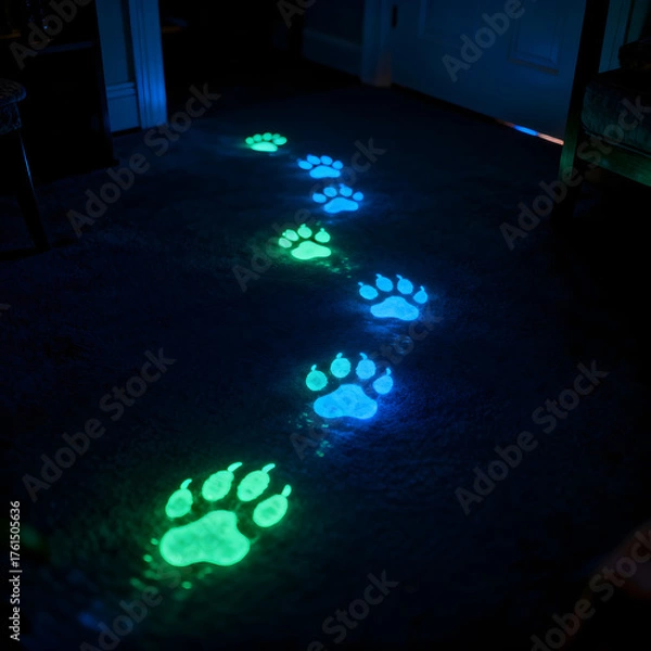 Obraz animal footprint glow in the dark