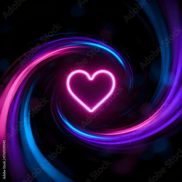 Fototapeta abstract heart background with light