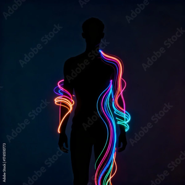 Obraz glowing human silhouette
