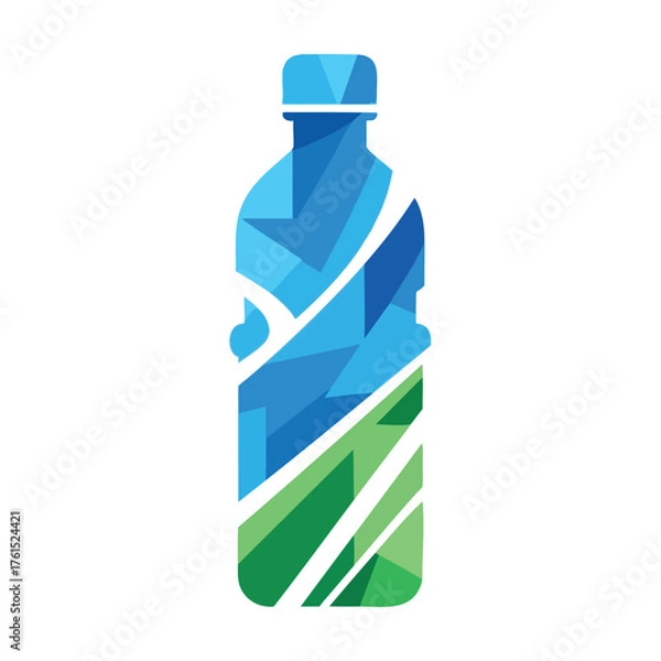 Obraz Abstract of a water bottle with geometric shapes.
