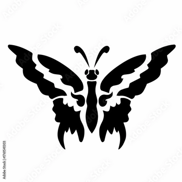 Obraz Bold Black Tribal Butterfly Vector Design