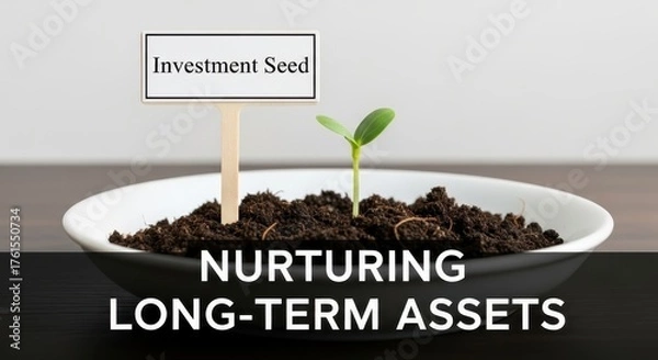 Fototapeta Investment Seed Sprouting into Long Term Asset Development