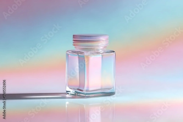 Obraz Glossy container glowing on gradient ripple abstract texture with layered colors