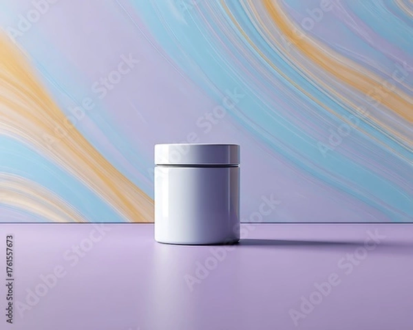 Obraz Glossy product jar nestled on vibrant minimal dreamy abstract surface