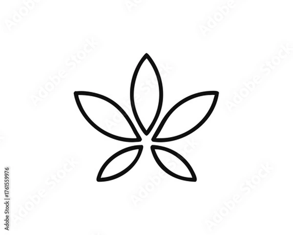 Fototapeta simple line lotus icon vector isolated on white background